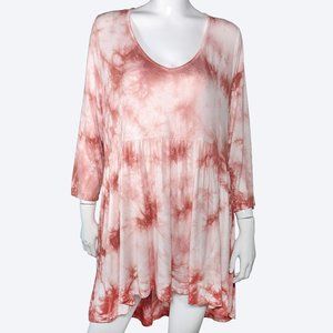 Torrid Super Soft Dusty Coral Tie-Dye Babydoll Tunic | 2X